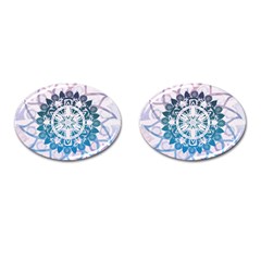 Mandalas Symmetry Meditation Round Cufflinks (oval) by BangZart