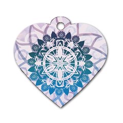 Mandalas Symmetry Meditation Round Dog Tag Heart (two Sides) by BangZart