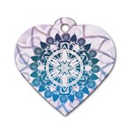 Mandalas Symmetry Meditation Round Dog Tag Heart (Two Sides) Front