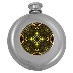 Abstract Glow Kaleidoscopic Light Round Hip Flask (5 Oz) by BangZart