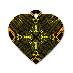 Abstract Glow Kaleidoscopic Light Dog Tag Heart (two Sides) by BangZart