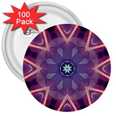 Abstract Glow Kaleidoscopic Light 3  Buttons (100 Pack)  by BangZart