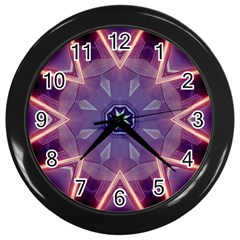 Abstract Glow Kaleidoscopic Light Wall Clocks (black) by BangZart