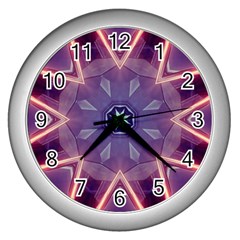 Abstract Glow Kaleidoscopic Light Wall Clocks (silver)  by BangZart