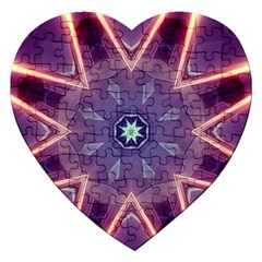 Abstract Glow Kaleidoscopic Light Jigsaw Puzzle (heart) by BangZart