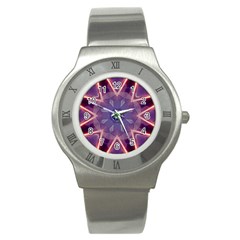 Abstract Glow Kaleidoscopic Light Stainless Steel Watch by BangZart