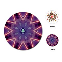 Abstract Glow Kaleidoscopic Light Playing Cards (round)  by BangZart