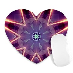 Abstract Glow Kaleidoscopic Light Heart Mousepads by BangZart