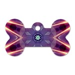 Abstract Glow Kaleidoscopic Light Dog Tag Bone (Two Sides) Front