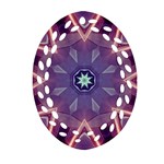 Abstract Glow Kaleidoscopic Light Ornament (Oval Filigree) Front