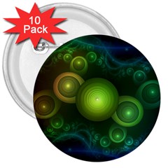 Retrotacular Rainbow Dots In A Fractal Microscope 3  Buttons (10 Pack)  by jayaprime