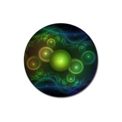 Retrotacular Rainbow Dots In A Fractal Microscope Magnet 3  (round) by jayaprime