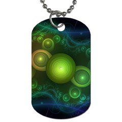 Retrotacular Rainbow Dots In A Fractal Microscope Dog Tag (one Side) by jayaprime