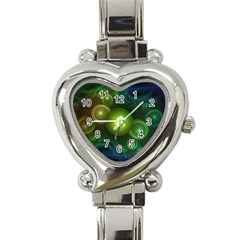 Retrotacular Rainbow Dots In A Fractal Microscope Heart Italian Charm Watch by jayaprime