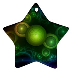 Retrotacular Rainbow Dots In A Fractal Microscope Star Ornament (two Sides) by jayaprime