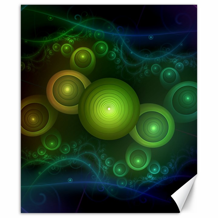 Retrotacular Rainbow Dots in a Fractal Microscope Canvas 20  x 24  