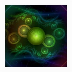 Retrotacular Rainbow Dots In A Fractal Microscope Medium Glasses Cloth (2-side) by jayaprime