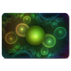 Retrotacular Rainbow Dots In A Fractal Microscope Large Doormat  by jayaprime