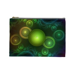 Retrotacular Rainbow Dots In A Fractal Microscope Cosmetic Bag (large)  by jayaprime