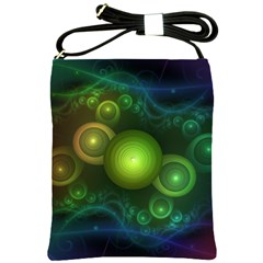 Retrotacular Rainbow Dots In A Fractal Microscope Shoulder Sling Bags by jayaprime