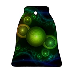 Retrotacular Rainbow Dots In A Fractal Microscope Bell Ornament (two Sides) by jayaprime