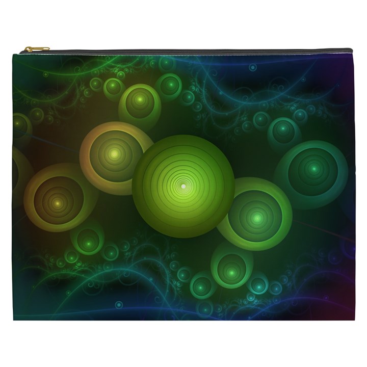 Retrotacular Rainbow Dots in a Fractal Microscope Cosmetic Bag (XXXL) 