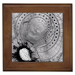 Fragmented Fractal Memories And Gunpowder Glass Framed Tiles by jayaprime