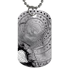 Fragmented Fractal Memories And Gunpowder Glass Dog Tag (one Side) by jayaprime