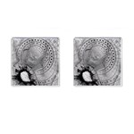 Fragmented Fractal Memories and Gunpowder Glass Cufflinks (Square) Front(Pair)