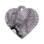 Fragmented Fractal Memories and Gunpowder Glass Dog Tag Heart (Two Sides) Back