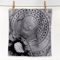 Fragmented Fractal Memories And Gunpowder Glass Face Towel by jayaprime