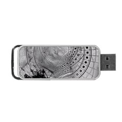 Fragmented Fractal Memories And Gunpowder Glass Portable Usb Flash (one Side) by jayaprime