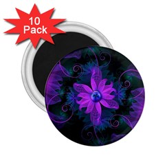 Beautiful Ultraviolet Lilac Orchid Fractal Flowers 2 25  Magnets (10 Pack)  by jayaprime