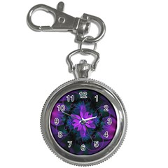 Beautiful Ultraviolet Lilac Orchid Fractal Flowers Key Chain Watches by jayaprime