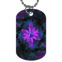 Beautiful Ultraviolet Lilac Orchid Fractal Flowers Dog Tag (two Sides) by jayaprime