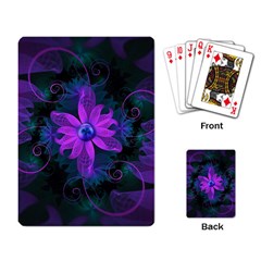 Beautiful Ultraviolet Lilac Orchid Fractal Flowers Playing Card by jayaprime