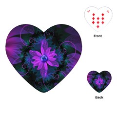 Beautiful Ultraviolet Lilac Orchid Fractal Flowers Playing Cards (heart)  by jayaprime