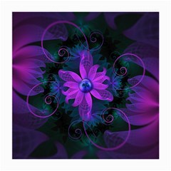 Beautiful Ultraviolet Lilac Orchid Fractal Flowers Medium Glasses Cloth (2-side) by jayaprime