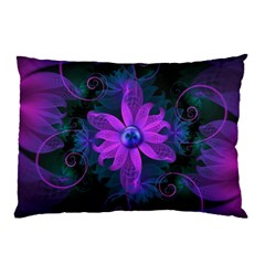 Beautiful Ultraviolet Lilac Orchid Fractal Flowers Pillow Case by jayaprime