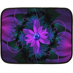 Beautiful Ultraviolet Lilac Orchid Fractal Flowers Fleece Blanket (mini) by jayaprime