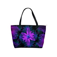 Beautiful Ultraviolet Lilac Orchid Fractal Flowers Shoulder Handbags by jayaprime