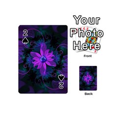 Beautiful Ultraviolet Lilac Orchid Fractal Flowers Playing Cards 54 (mini)  by jayaprime