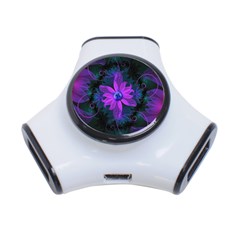 Beautiful Ultraviolet Lilac Orchid Fractal Flowers 3-port Usb Hub by jayaprime