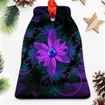 Beautiful Ultraviolet Lilac Orchid Fractal Flowers Bell Ornament (Two Sides) Front