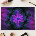 Beautiful Ultraviolet Lilac Orchid Fractal Flowers Cosmetic Bag (XXL)  Back