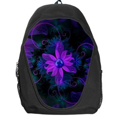 Beautiful Ultraviolet Lilac Orchid Fractal Flowers Backpack Bag by jayaprime