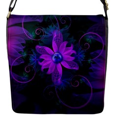 Beautiful Ultraviolet Lilac Orchid Fractal Flowers Flap Messenger Bag (s) by jayaprime