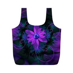 Beautiful Ultraviolet Lilac Orchid Fractal Flowers Full Print Recycle Bags (m)  by jayaprime