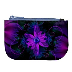 Beautiful Ultraviolet Lilac Orchid Fractal Flowers Large Coin Purse