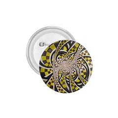 Liquid Taxi Cab, A Yellow Checkered Retro Fractal 1 75  Buttons by jayaprime